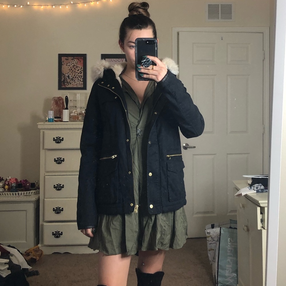 NWOT Topshop Faux Fur Lined Jacket